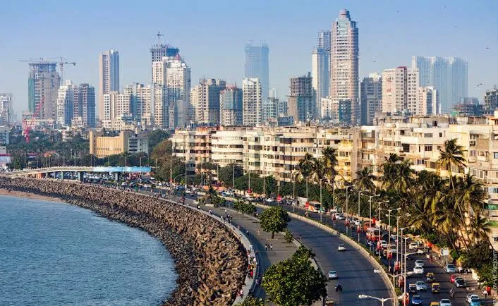 Marine Drive skyline seen from across the Arabian Sea